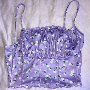 purple floral tank top summer